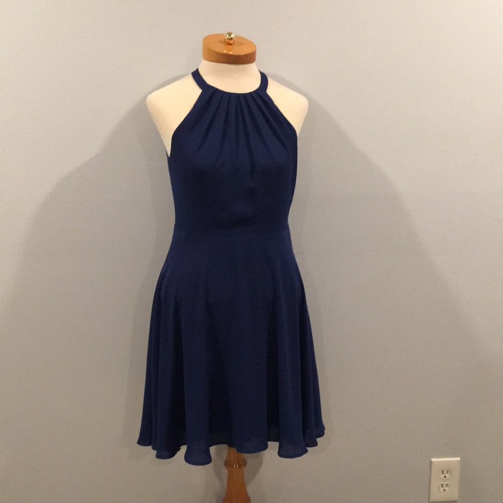 Express Navy Blue Halter Dress
